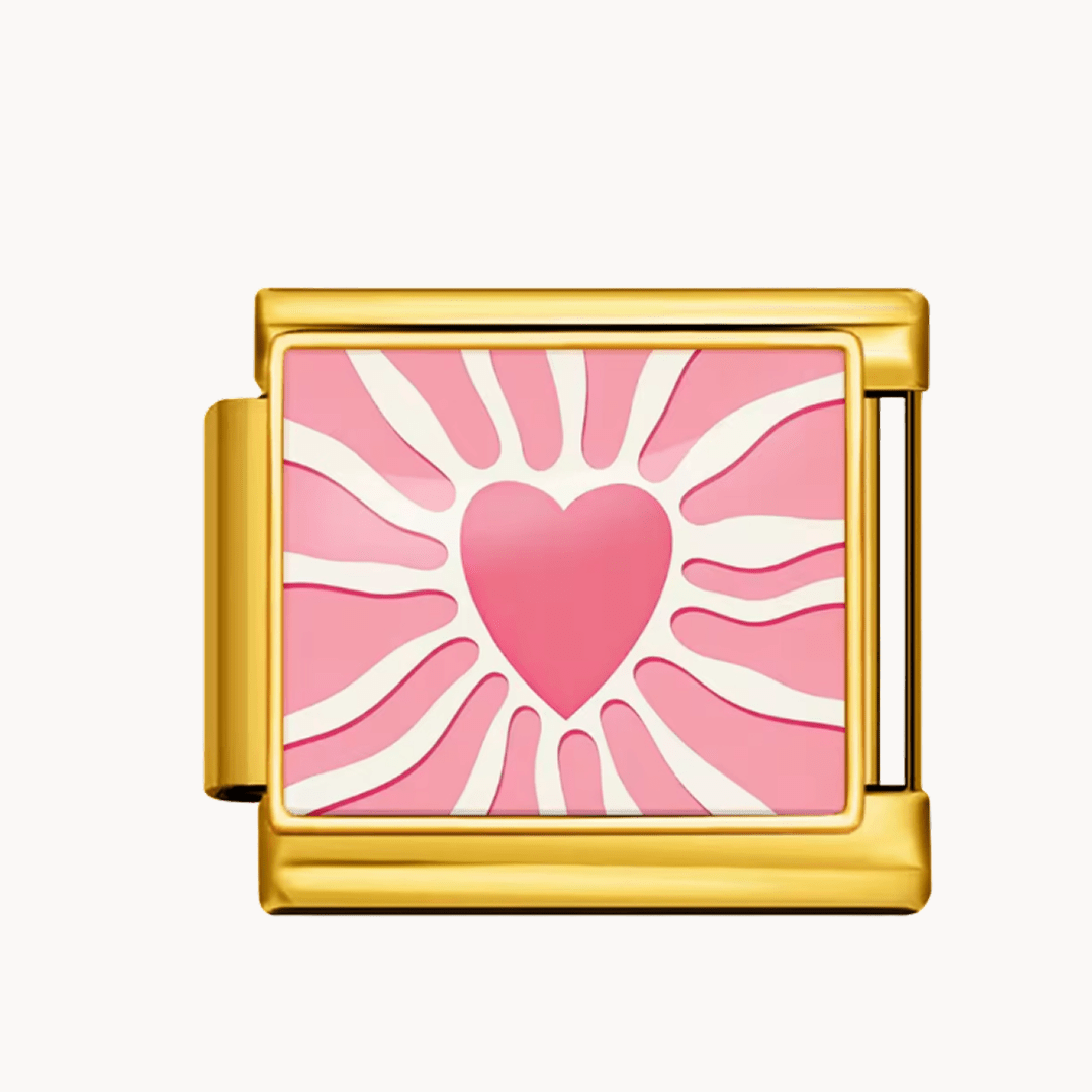 Charm cœur rose - Italian Charms France