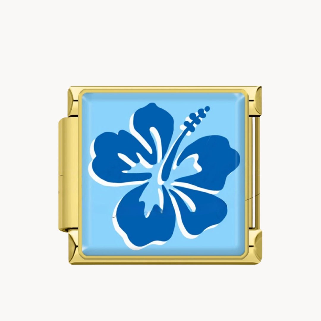 Charm fleur bleue - Italian Charms France