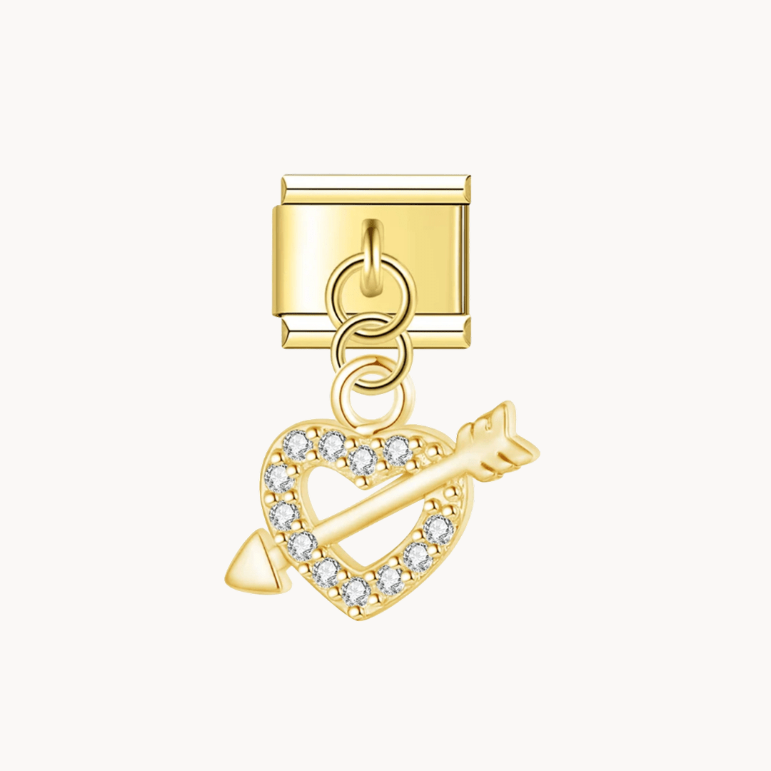 Cœur brillant avec flèche - Italian Charms France