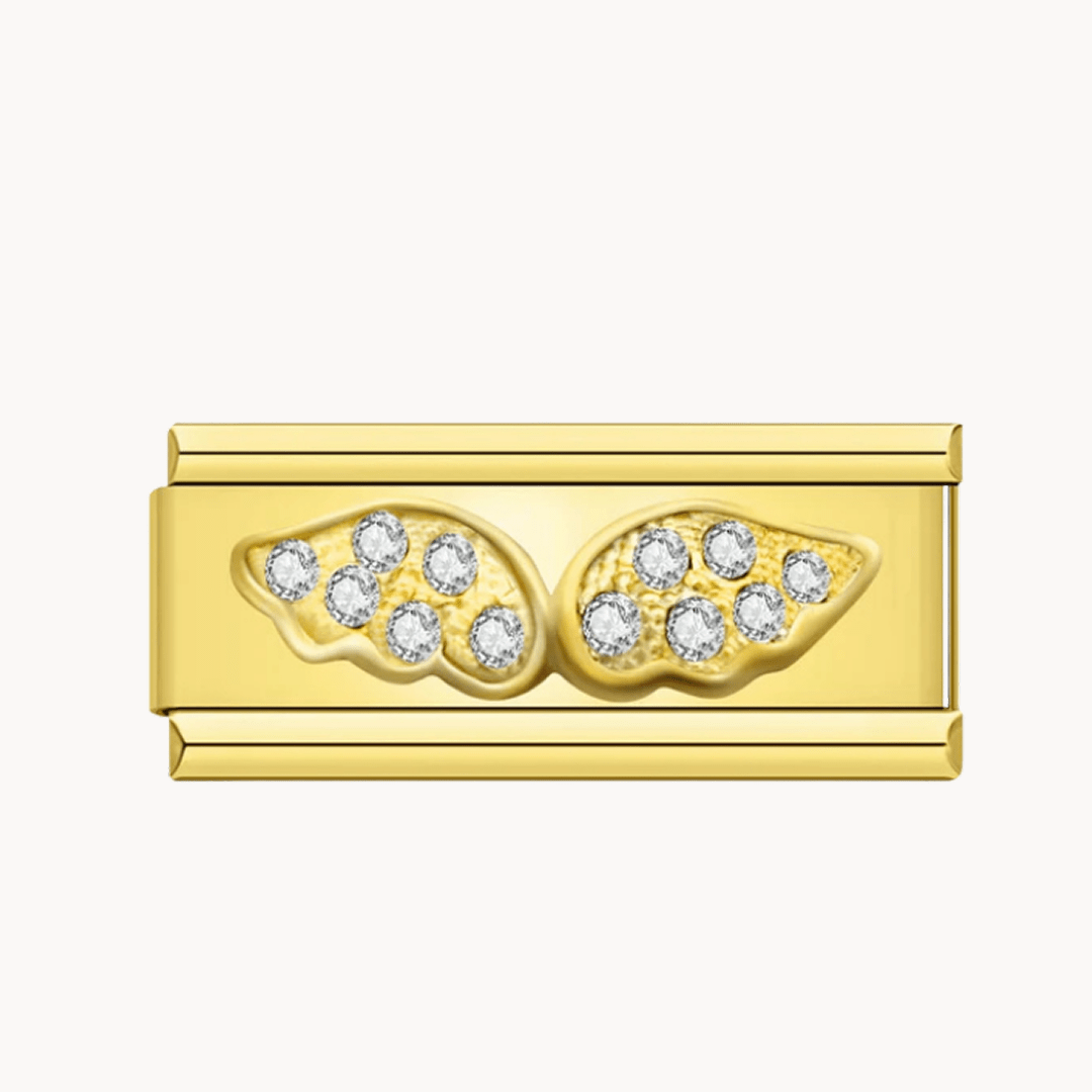 Double charm ailes dorées - Italian Charms France