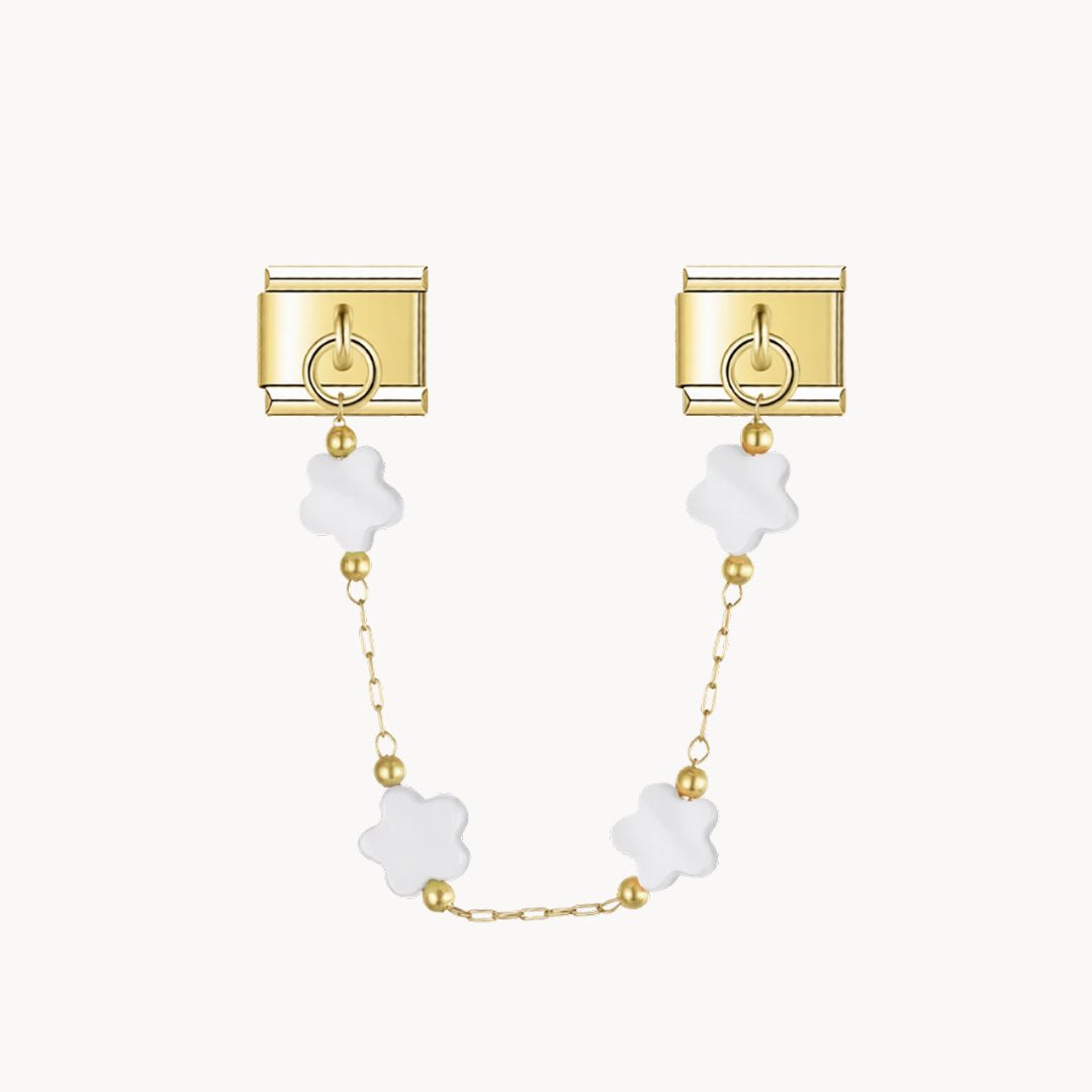 Double charms étoiles blanches - Italian Charms France