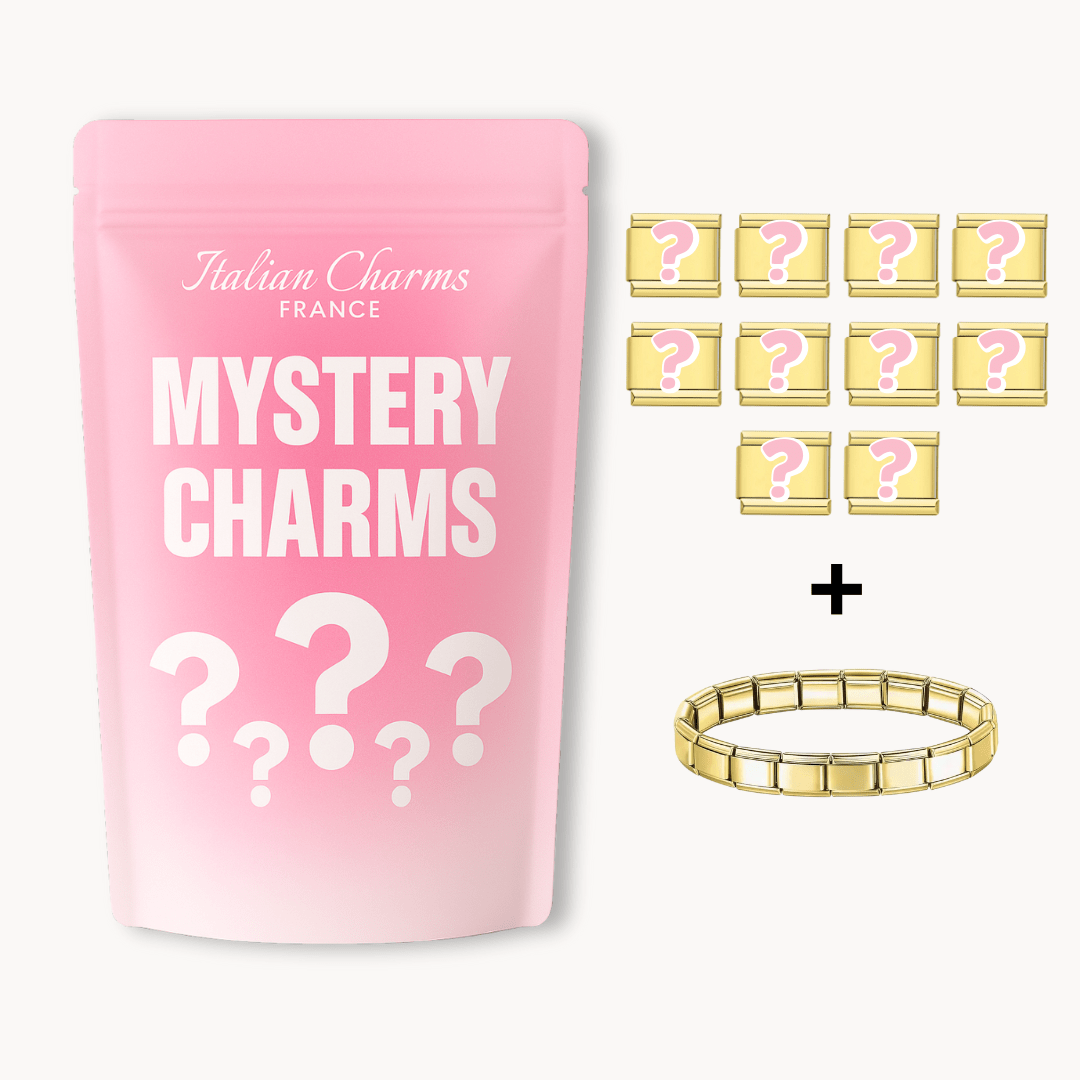 🤍 Mystery Box Classique – 10 Charms + 1 Bracelet - Italian Charms France