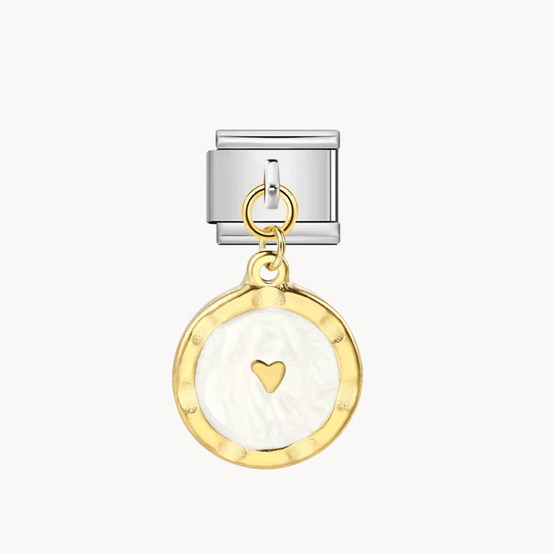 Pendentif Cœur Marbré (3 couleurs) - Italian Charms France