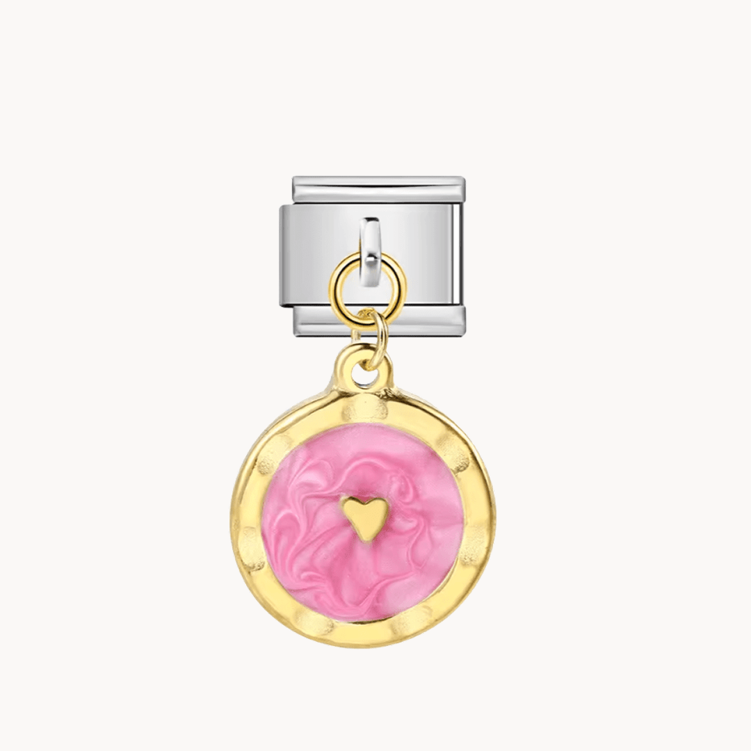 Pendentif Cœur Marbré (3 couleurs) - Italian Charms France