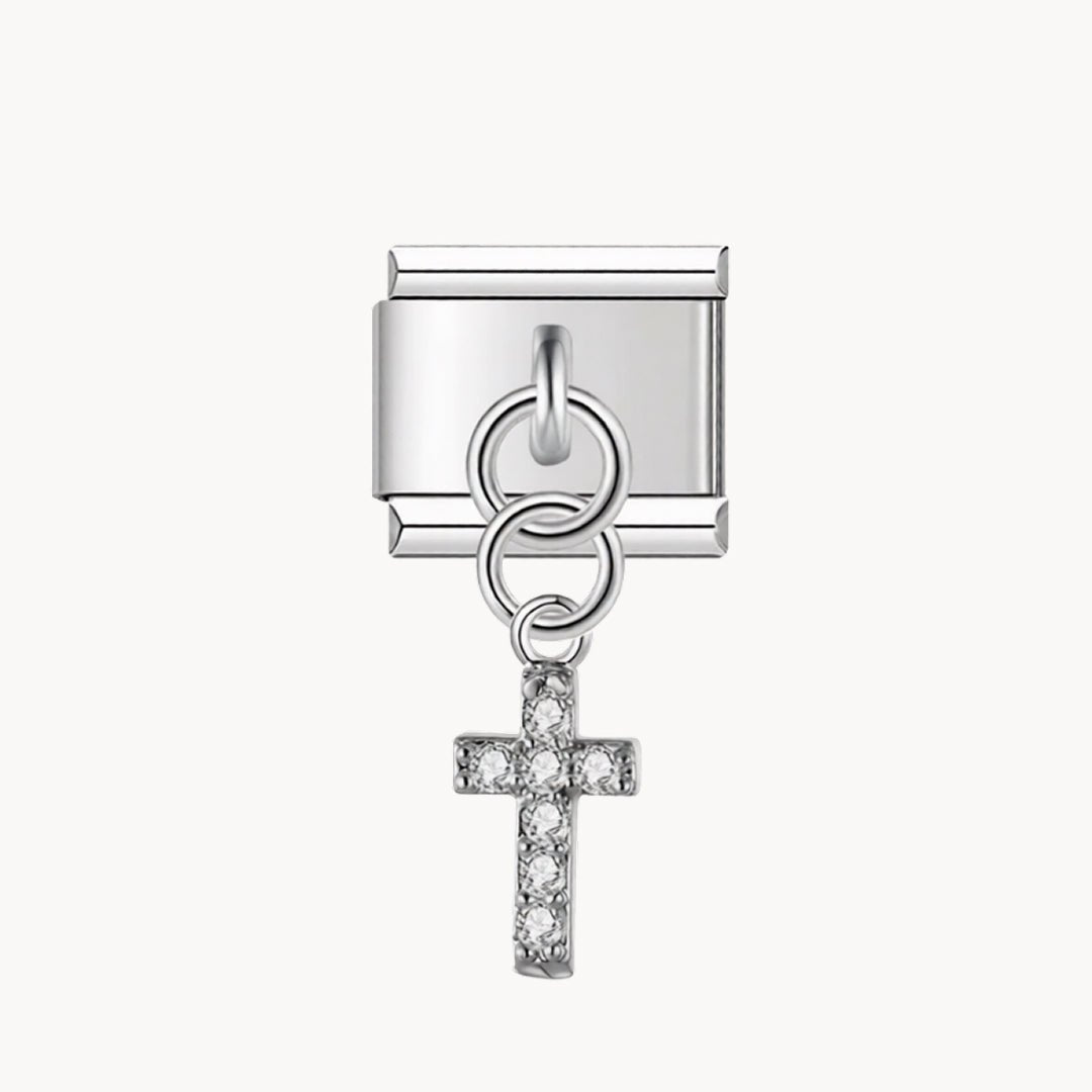 Pendentif croix brillante - Italian Charms France