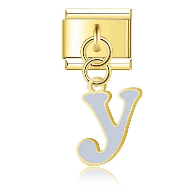 Pendentifs lettres dorées - Italian Charms France