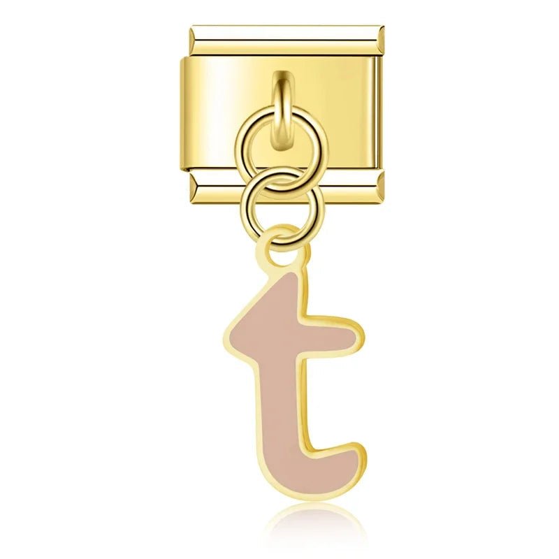 Pendentifs lettres dorées - Italian Charms France