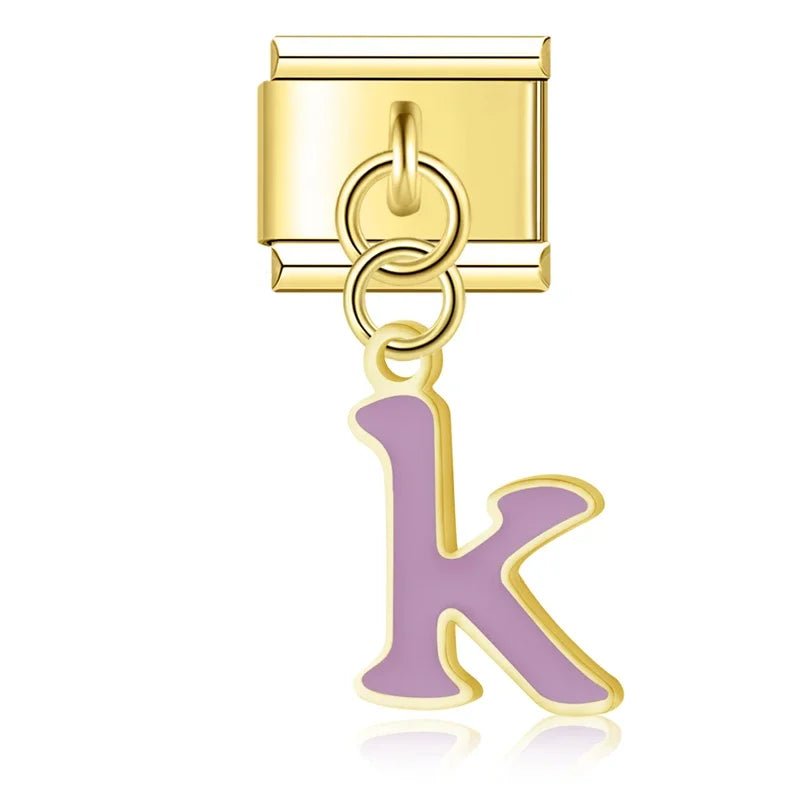 Pendentifs lettres dorées - Italian Charms France