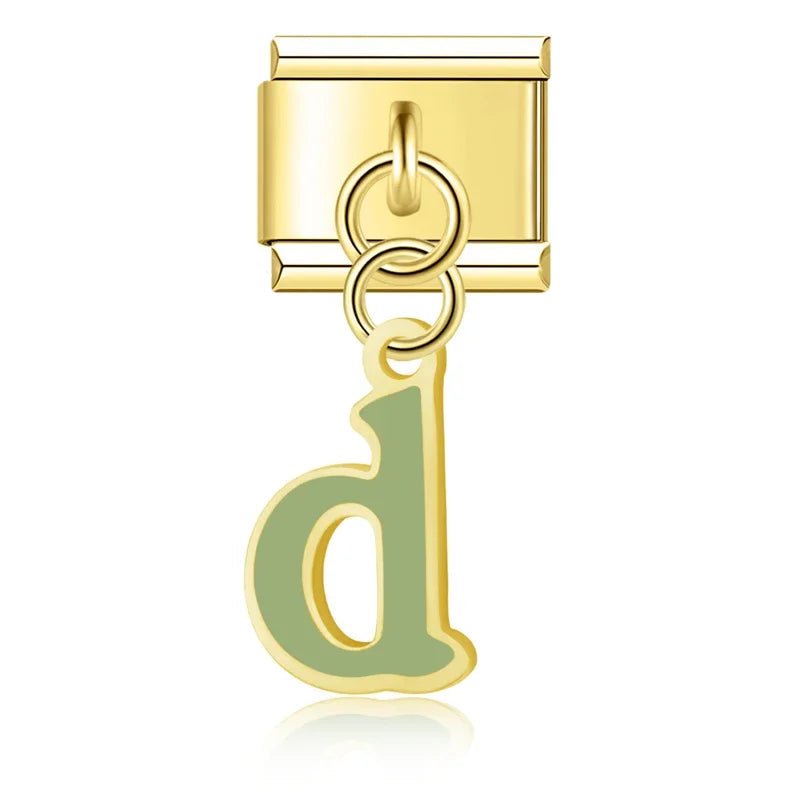Pendentifs lettres dorées - Italian Charms France