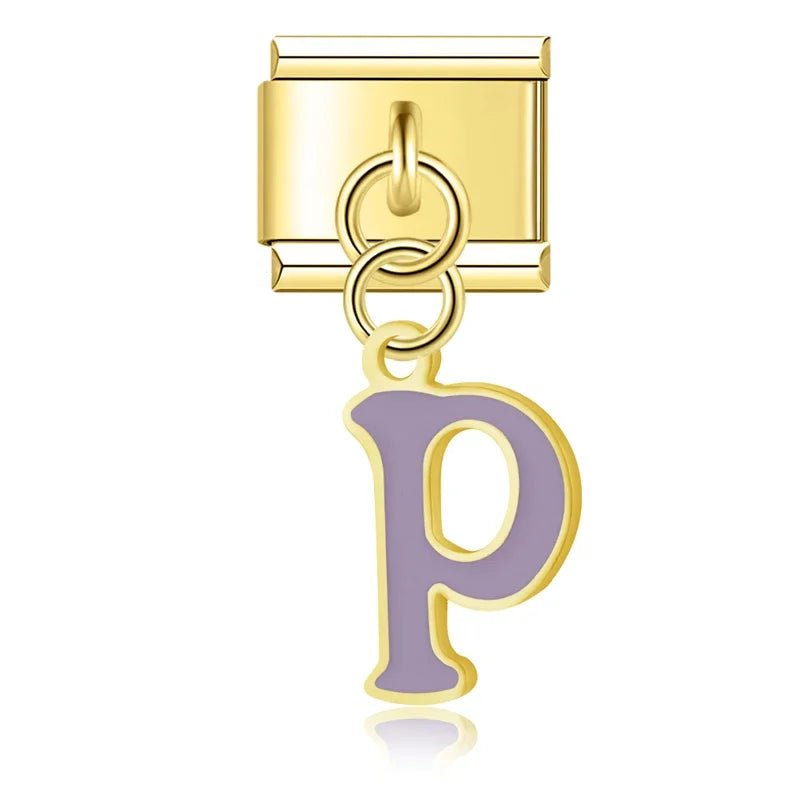 Pendentifs lettres dorées - Italian Charms France