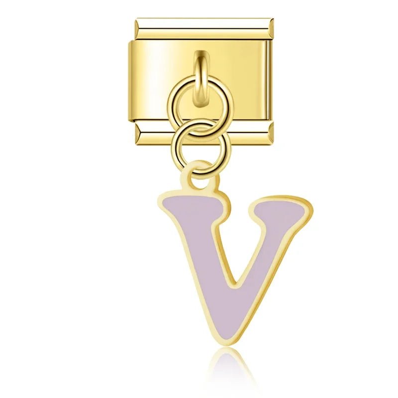 Pendentifs lettres dorées - Italian Charms France