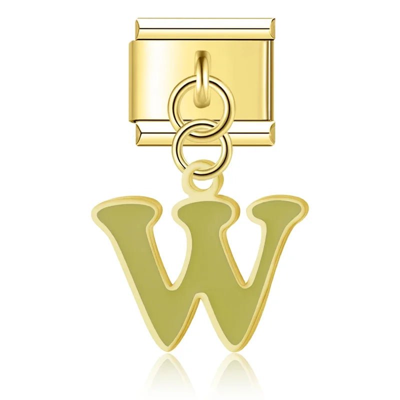 Pendentifs lettres dorées - Italian Charms France