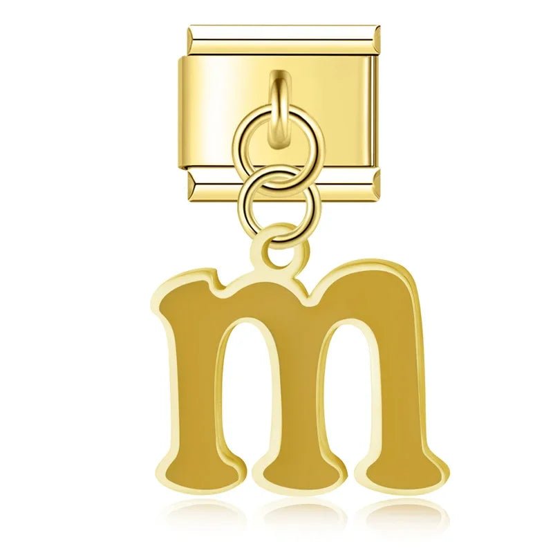Pendentifs lettres dorées - Italian Charms France