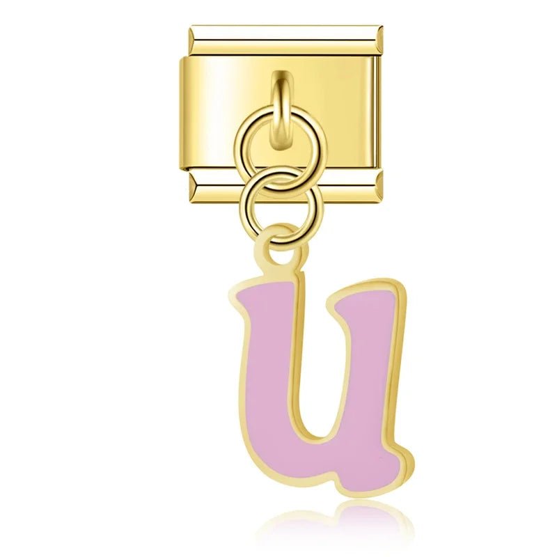 Pendentifs lettres dorées - Italian Charms France