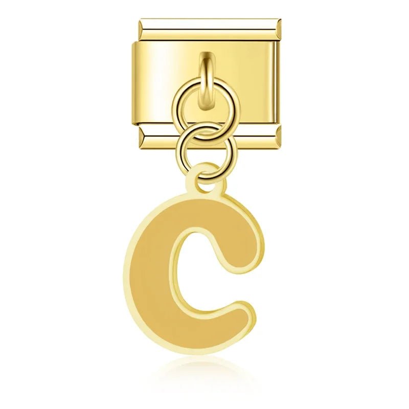 Pendentifs lettres dorées - Italian Charms France