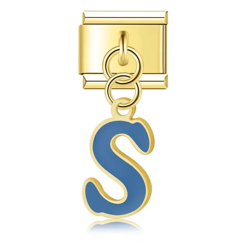 Pendentifs lettres dorées - Italian Charms France