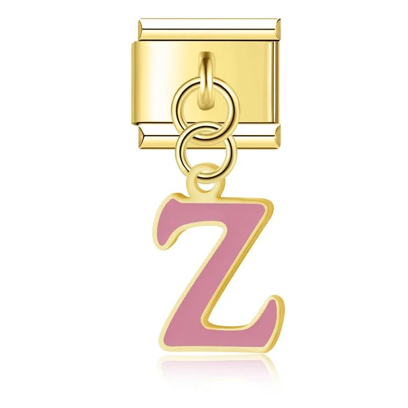 Pendentifs lettres dorées - Italian Charms France