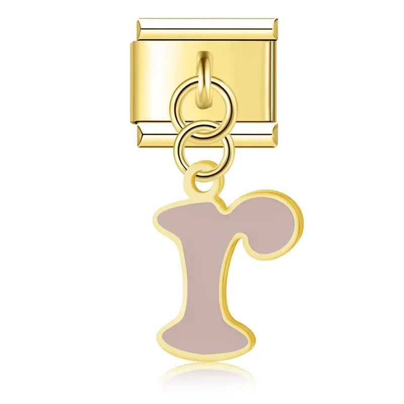 Pendentifs lettres dorées - Italian Charms France
