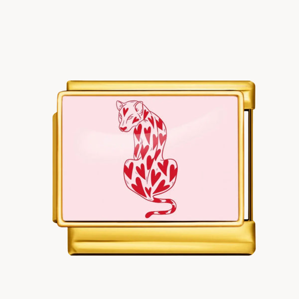 Leopard Hearts Charm