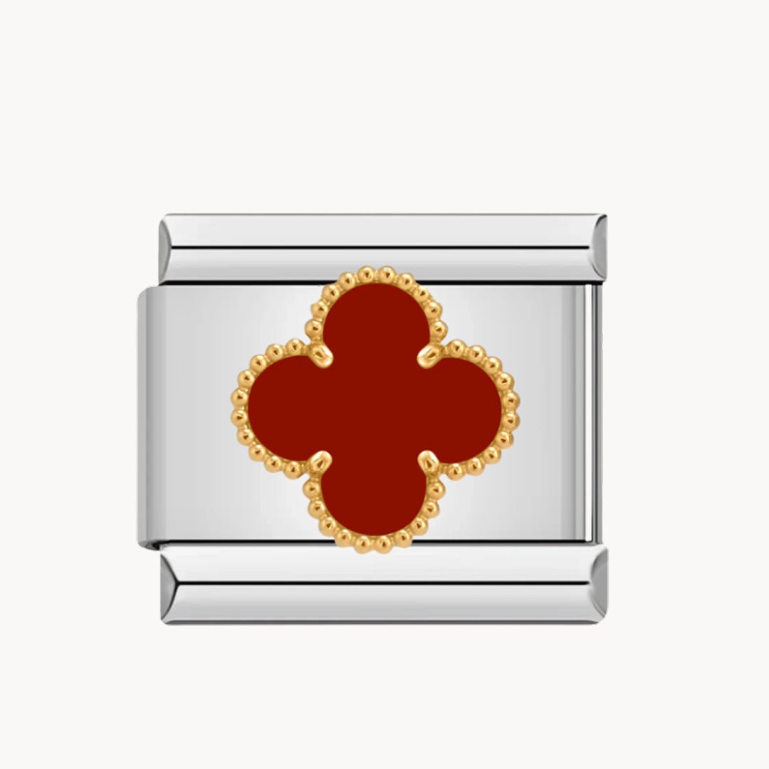 Charm trèfle rouge - Italian Charms France