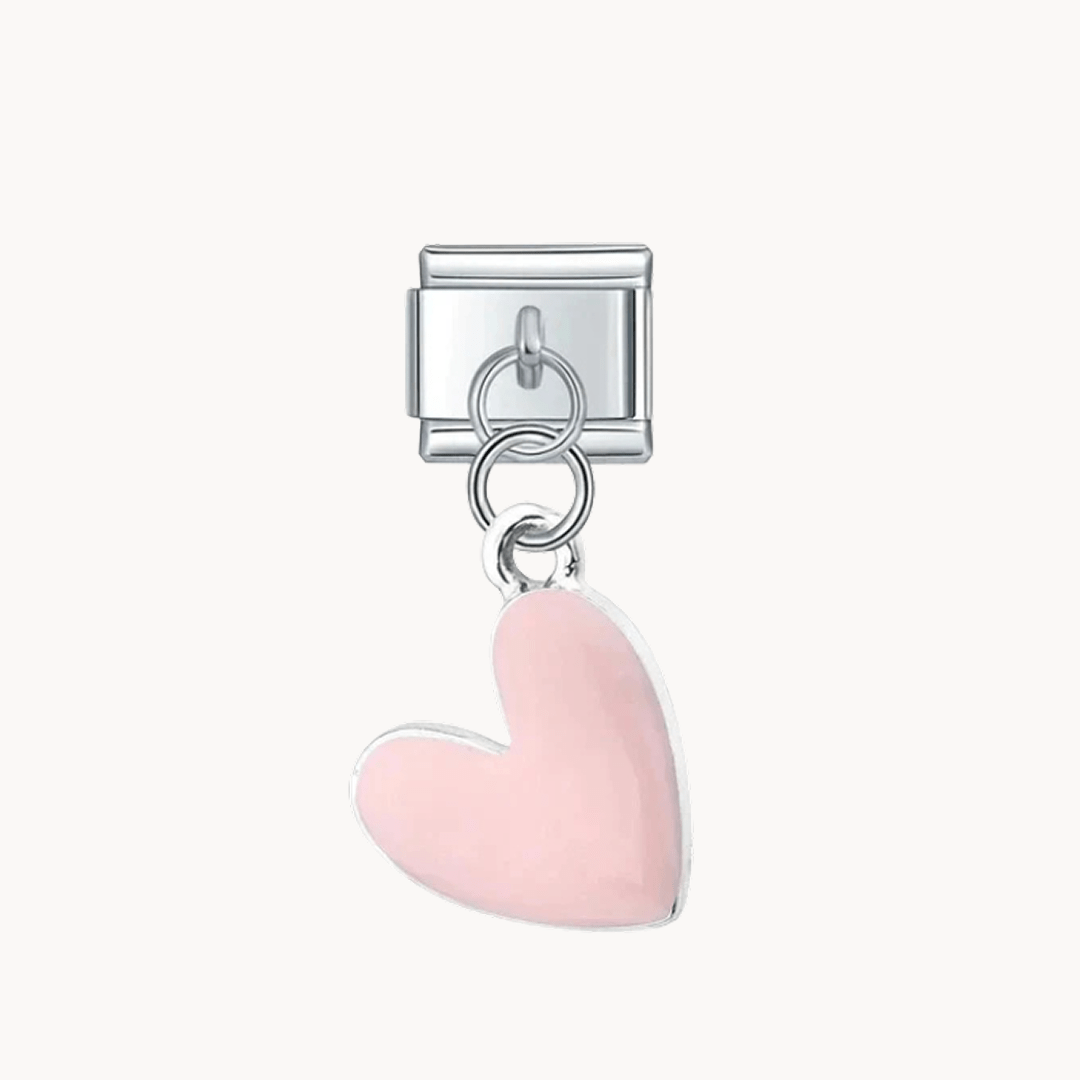 Cœur rose suspendu - Italian Charms France
