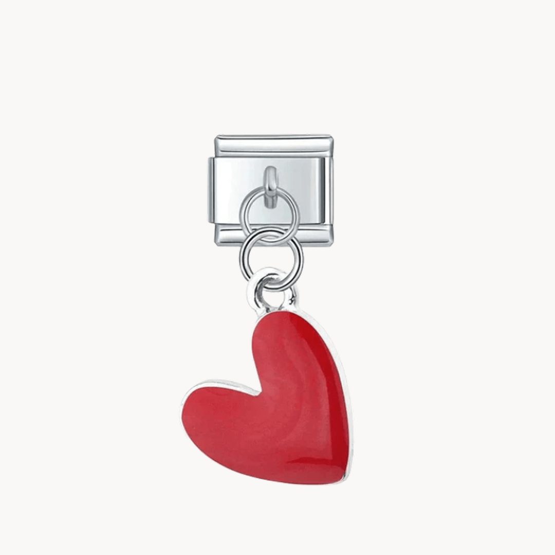 Cœur rouge suspendu - Italian Charms France