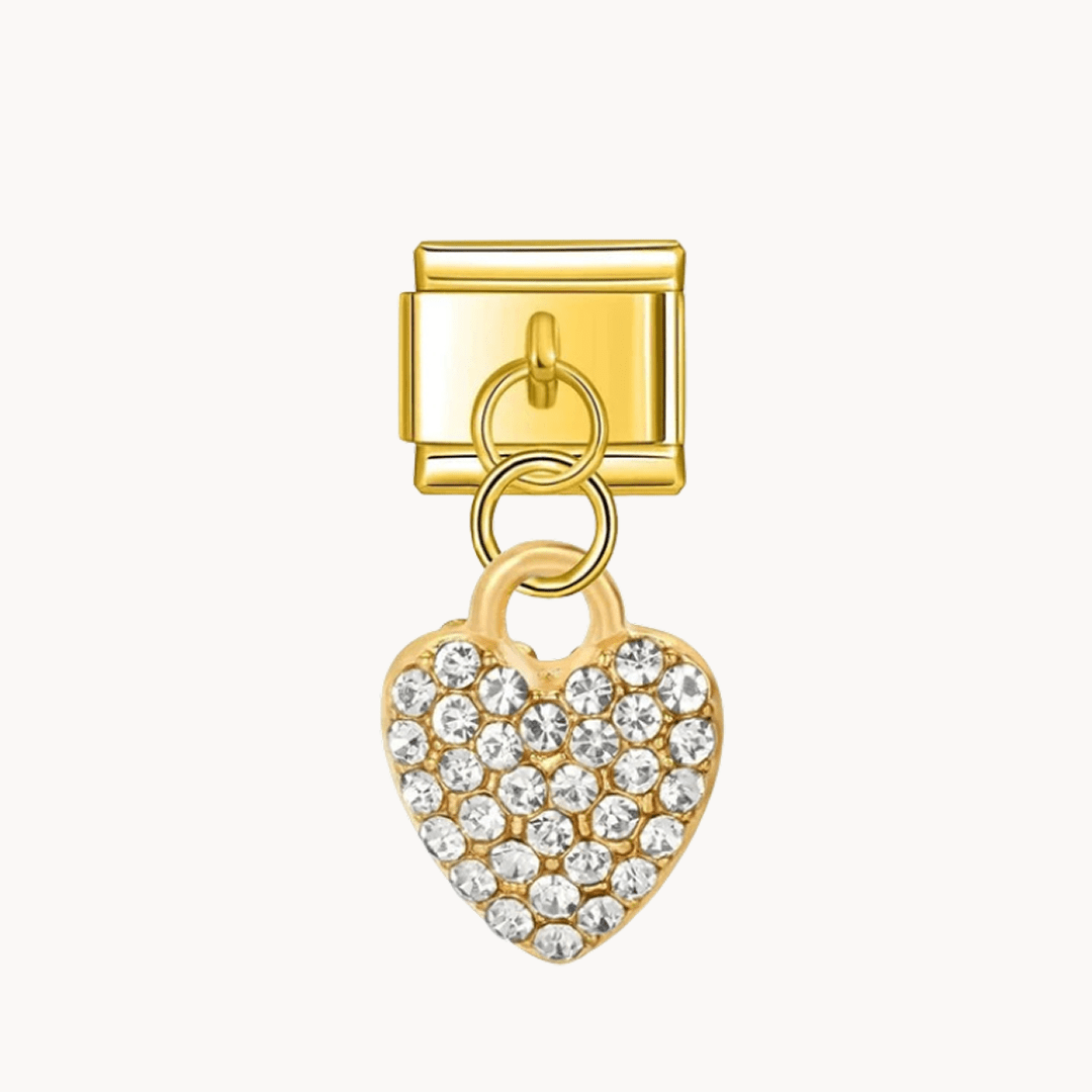 Cœur scintillant suspendu - Italian Charms France