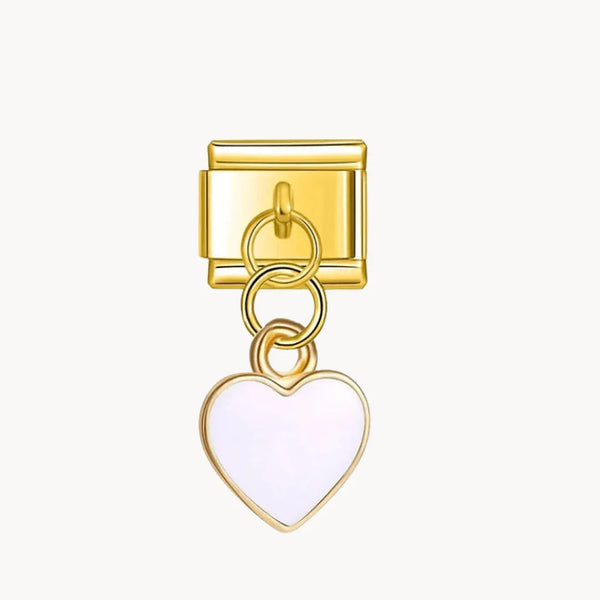 White hanging heart