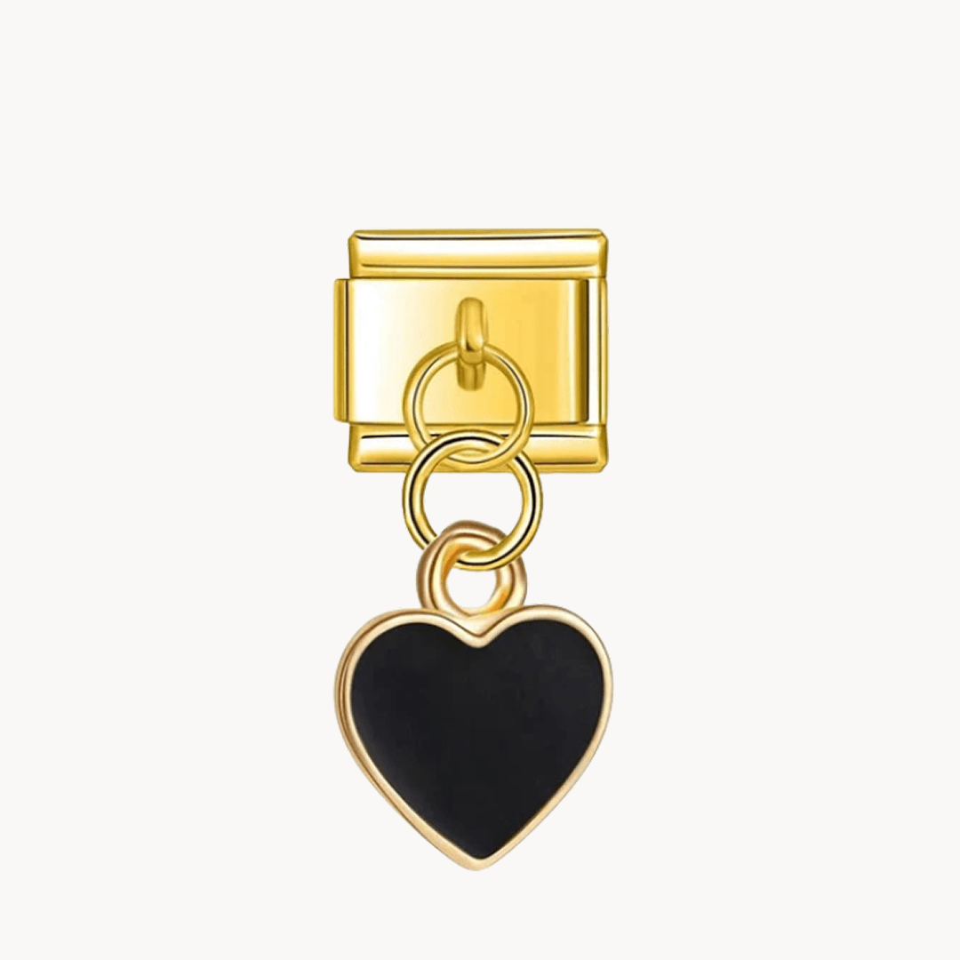 Cœur suspendu noir - Italian Charms France