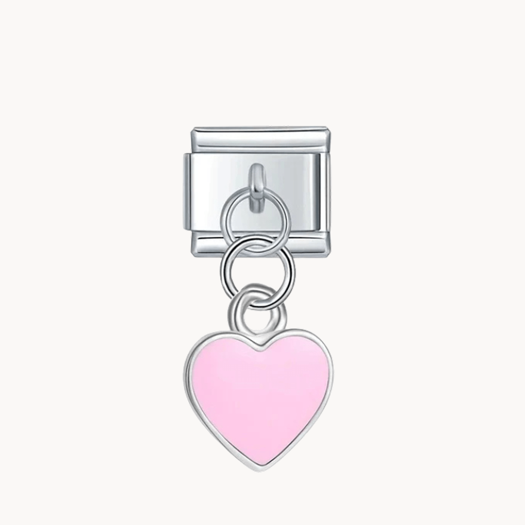 Cœur suspendu rose - Italian Charms France