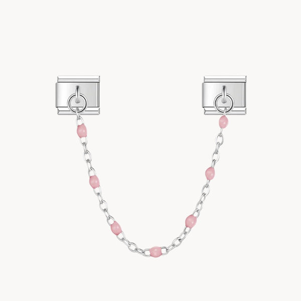 Double rose silver chain