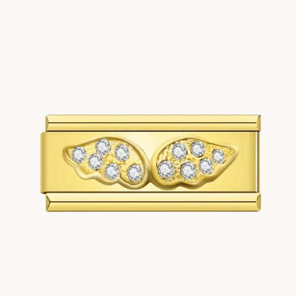 Double golden wings charm