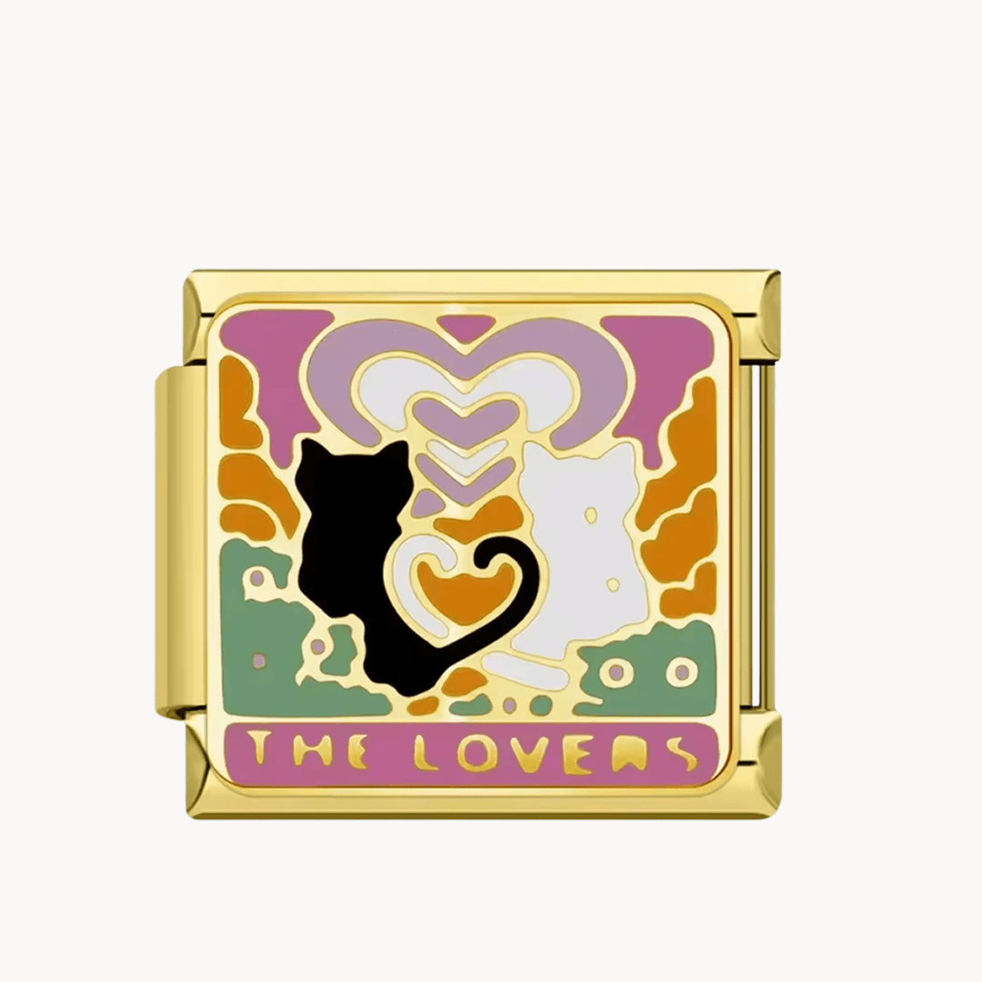 Les chats amoureux doré - Italian Charms France