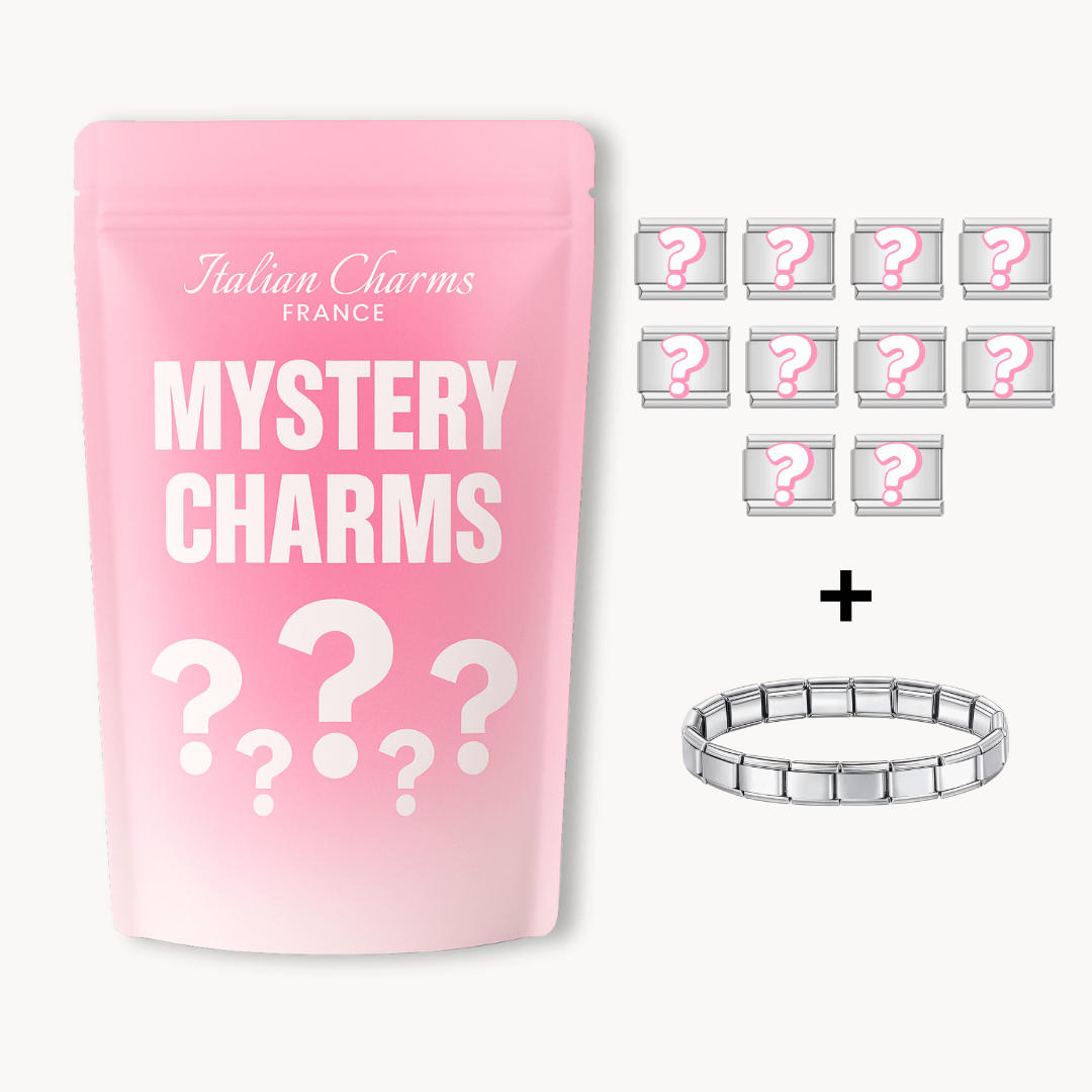 🤍 Mystery Box Classique – 10 Charms + 1 Bracelet - Italian Charms France