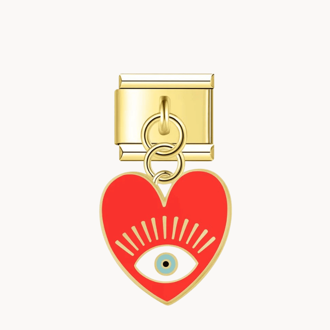 Pendentif cœur avec œil - Italian Charms France