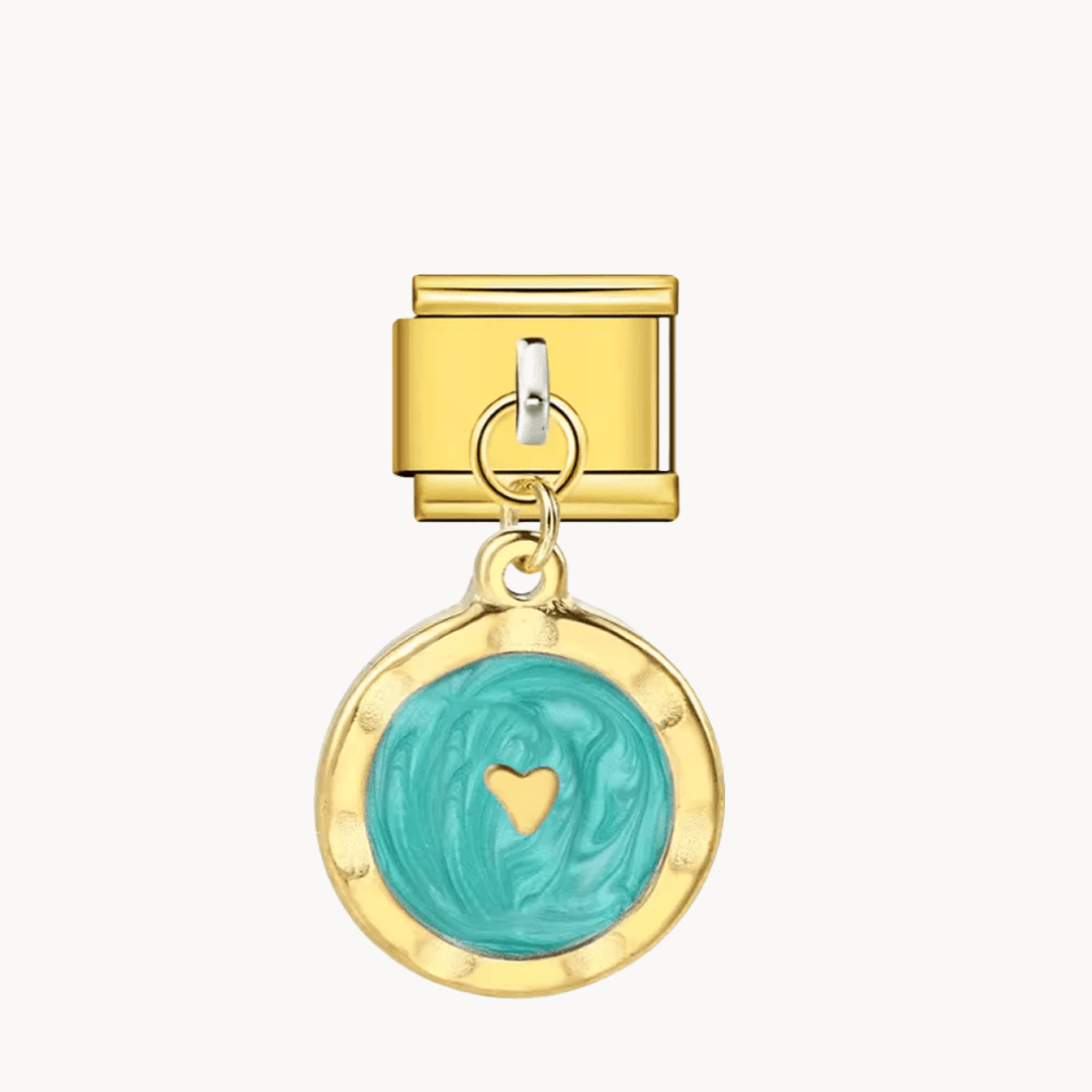 Pendentif Cœur Marbré (3 couleurs) - Italian Charms France