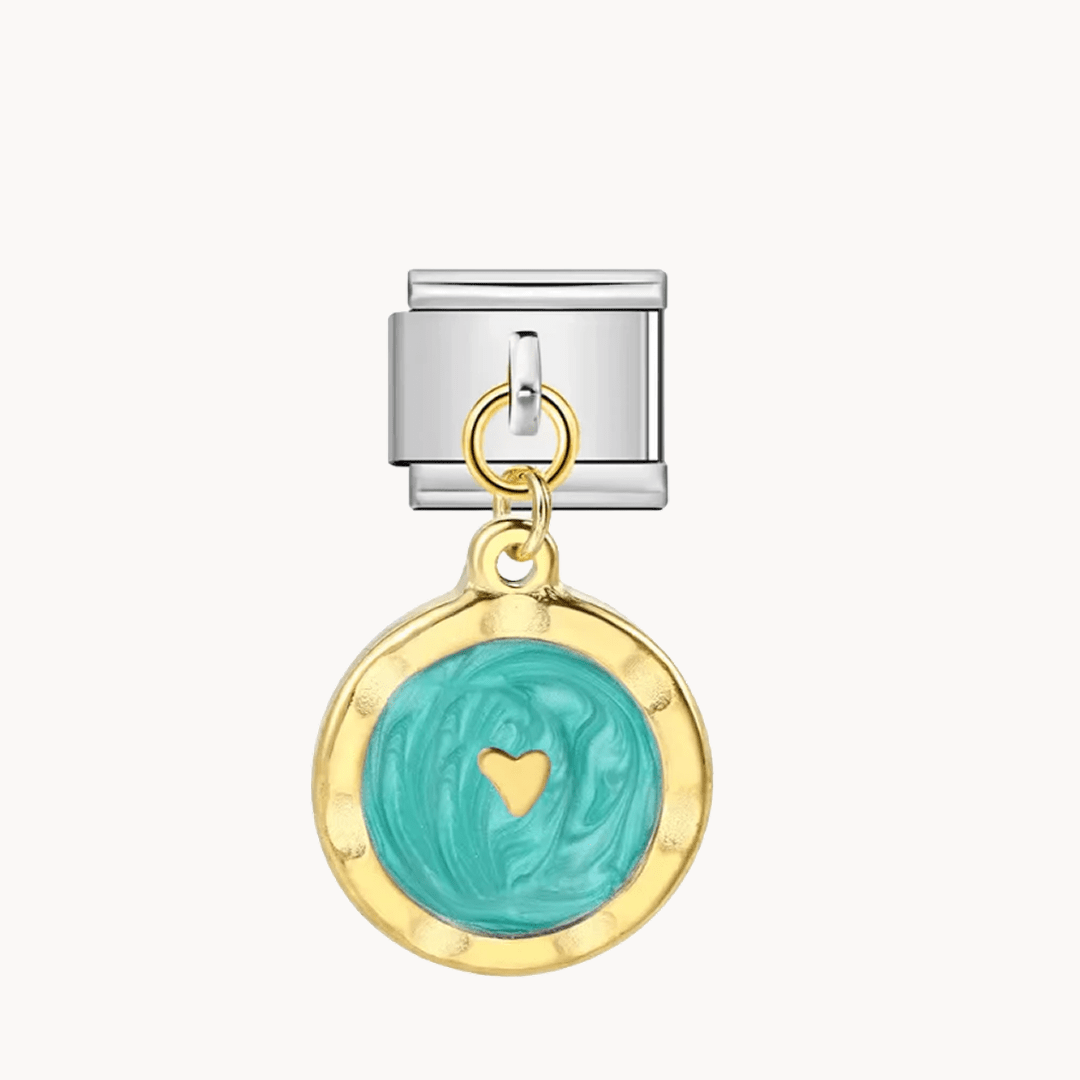 Pendentif Cœur Marbré (3 couleurs) - Italian Charms France
