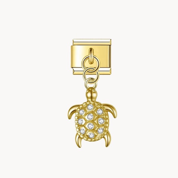 Shiny gold turtle pendant