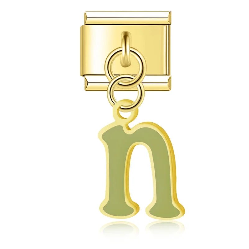 Pendentifs lettres dorées - Italian Charms France