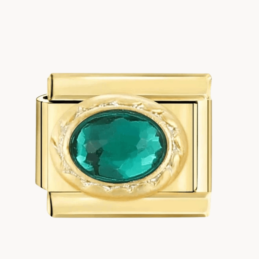 Pierre verte sur or - Italian Charms France