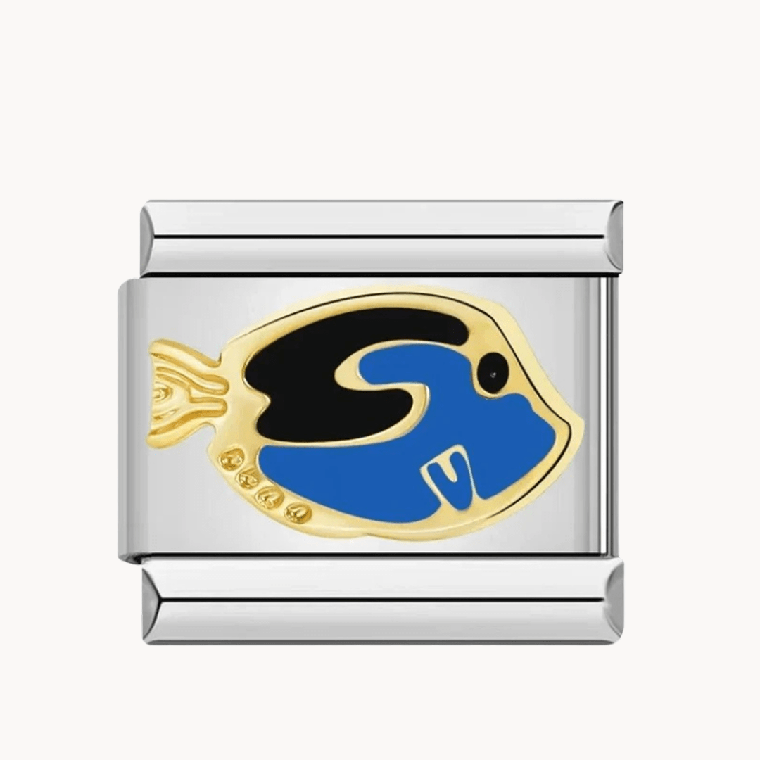 Poisson bleu/noir - Italian Charms France